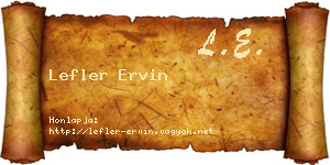 Lefler Ervin névjegykártya