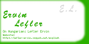 ervin lefler business card